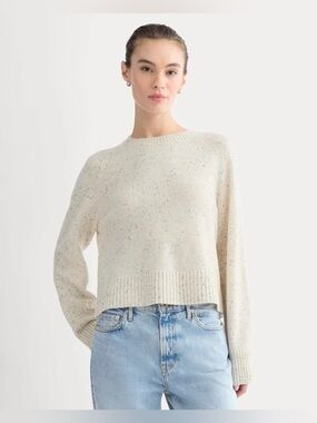 New Everlane Women Boxy Crew Neck Sweater Wool Size Small